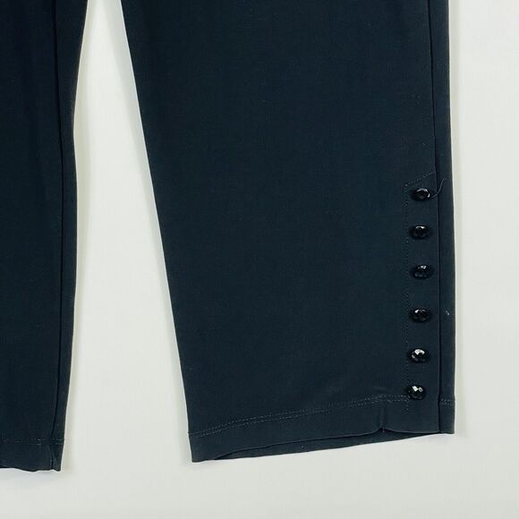 Frank Lyman Designs Black Slinky Stretchy Cropped Leggings Pants Womens 10 - Picture 2 of 6